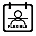Минималистичная иконка гибкого графика работы сервиса Btc-Moscow по приему биткоинов за наличные в Москве