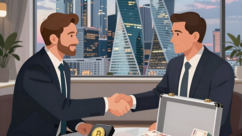 Деловая встреча в частном лаунже, чтобы безопасно обменять крупные суммы BTC на рубли в Москве